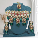 SNERA Gold Plated Polki Kundan And Beads Choker Necklace Set
