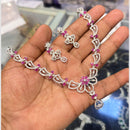 SNERA Silver Plated American Diamond Necklace Set