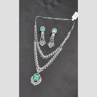 SNERA Silver Plated American Diamond Necklace Set