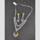 SNERA Silver Plated American Diamond Necklace Set