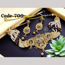SNERA Gold Plated Pota Stone And Pearls Choker Necklace Set 