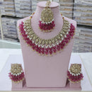 SNERA Gold Plated Crystal Stone And Beads Necklace Set 