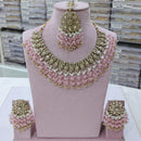 SNERA Gold Plated Crystal Stone And Beads Necklace Set