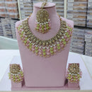 SNERA Gold Plated Crystal Stone And Beads Necklace Set