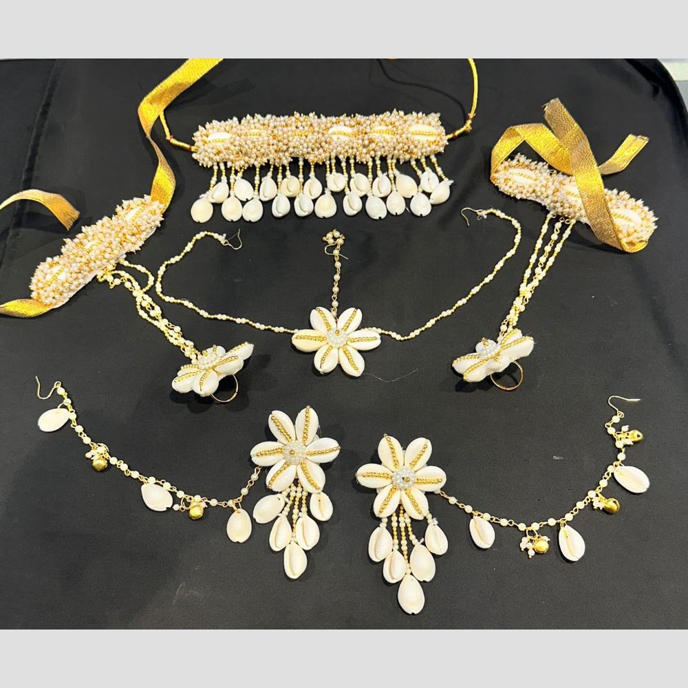 SNERA White Shell & Pearl Bridal Jewellery Set – Handmade Coastal Elegance for Haldi & Wedding Functions