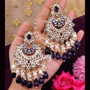 SNERA Gold Plated Kundan Stone And Beads Meenakari Dangler Earrings