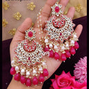 SNERA Gold Plated Kundan Stone And Beads Meenakari Dangler Earrings