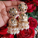 SNERA Gold Plated designer Mirror Jhumkis Earrings