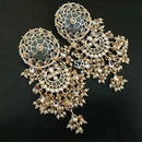 SNERA Gold Plated Kundan Stone And Pearls Meenakari Dangler Earrings