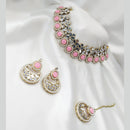 SNERA Gold Plated Pota Stone And Mirror Choker Necklace Set