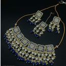 SNERA Gold Plated Kundan And Pearls Meenakari Choker Necklace Set 