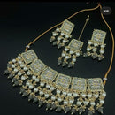 SNERA Gold Plated Kundan And Pearls Meenakari Choker Necklace Set