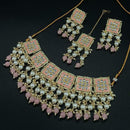 SNERA Gold Plated Kundan And Pearls Meenakari Choker Necklace Set