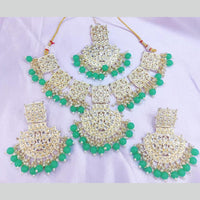 SNERA Gold Plated Kundan And Beads Choker Necklace Set