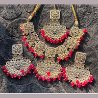 SNERA Gold Plated Kundan And Beads Choker Necklace Set