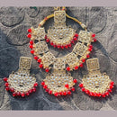 SNERA Gold Plated Kundan And Beads Choker Necklace Set