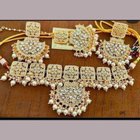 SNERA Gold Plated Kundan And Beads Choker Necklace Set