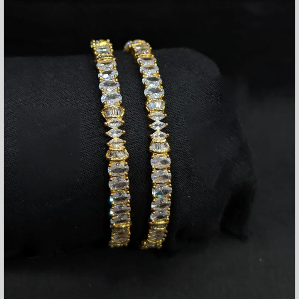 SNERA Silver Plated Crystal Stone Bangles Set