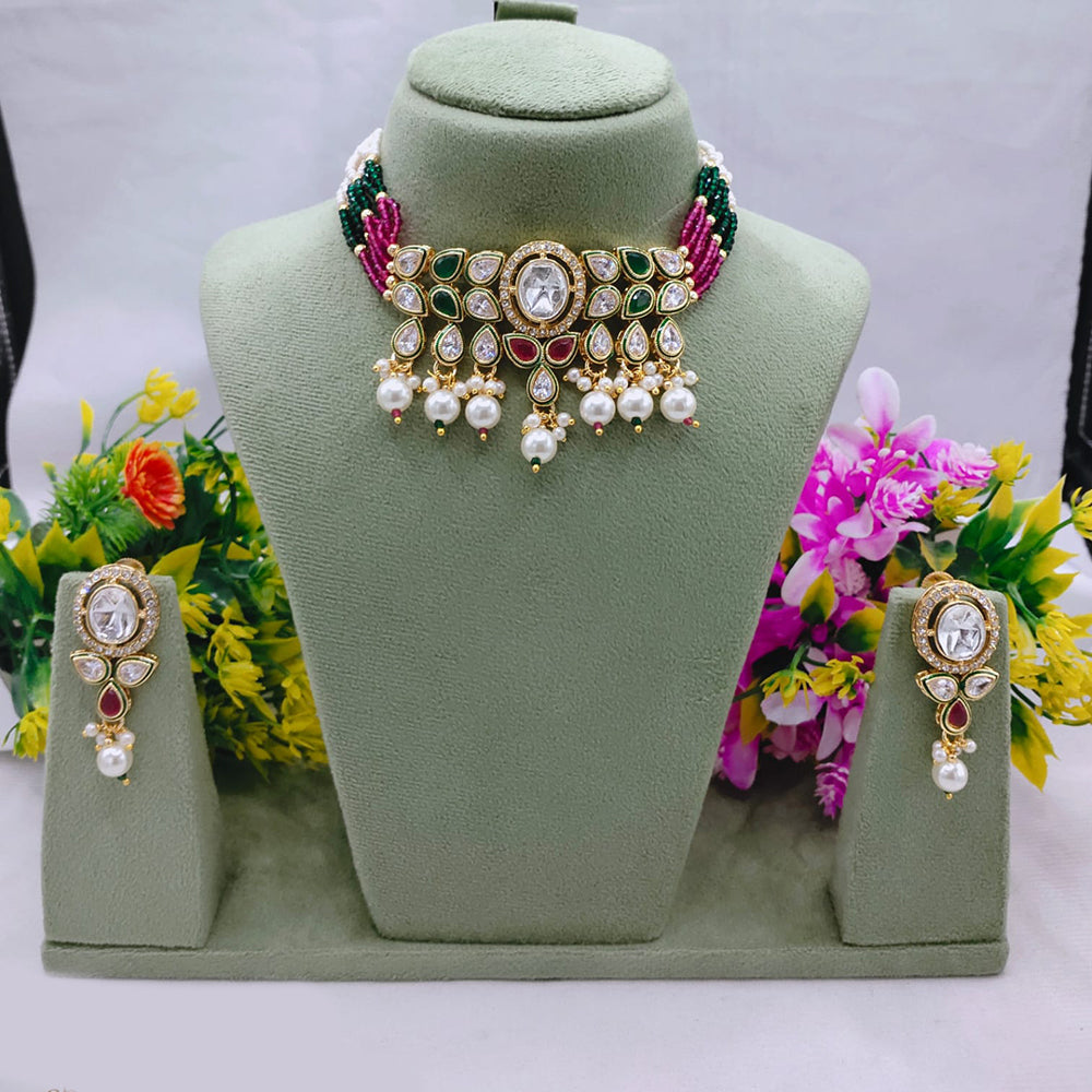 SNERA Crystal And Austrain Stone Beads Choker Necklace Set
