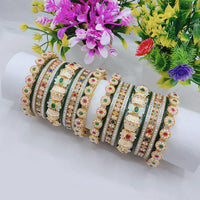 SNERA Pota Stone And Pearls Meenakari Bangle Set