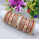 SNERA Pota Stone And Pearls Meenakari Bangle Set