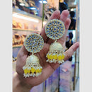 SNERA Gold Plated Crystal Stone Pearl And Beads Jhumki Earrings