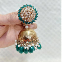 SNERA Designer Ethnic Jhumka Earrings – Crystal Stones with Pearls & Beads