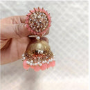 SNERA Designer Ethnic Jhumka Earrings – Crystal Stones with Pearls & Beads