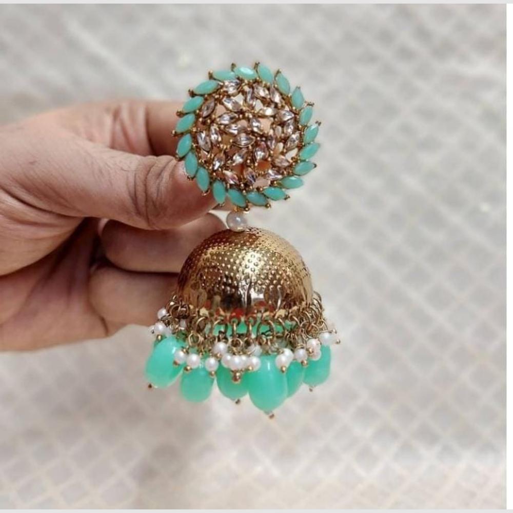 SNERA Designer Ethnic Jhumka Earrings – Crystal Stones with Pearls & Beads