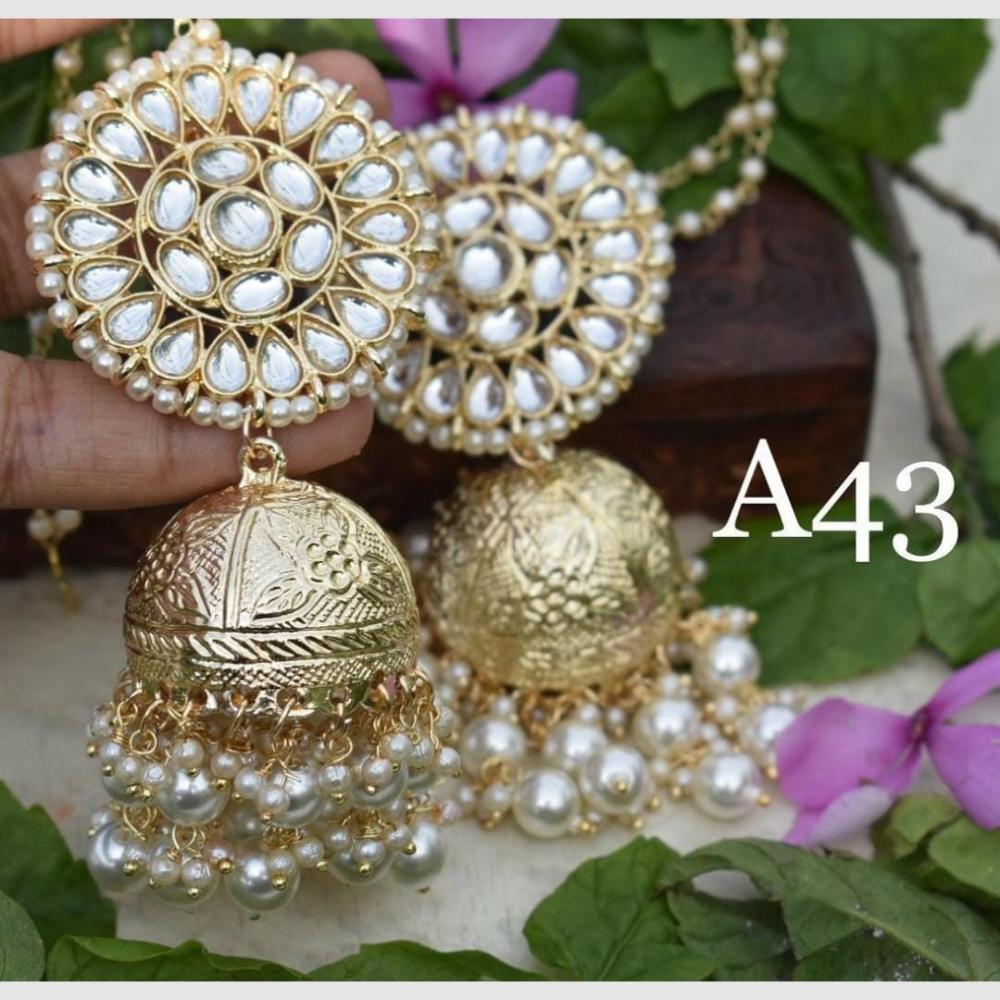 SNERA Designer Ethnic Jhumka Earrings – Crystal Stones with Pearls & Beads