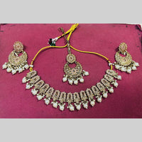 Snera Elegant Austrian Stone Necklace Set with Matching Earrings And Mangtikka