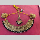 Snera Elegant Austrian Stone Necklace Set with Matching Earrings And Mangtikka