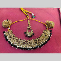 Snera Elegant Austrian Stone Necklace Set with Matching Earrings And Mangtikka