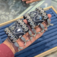Snera Oxidised Plated Shell-Inspired And Mirror Accents Charm Bracelet