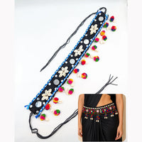 SNERA Trendy Navratri Style Pom Pom And Shell Mirror Kamarbandh