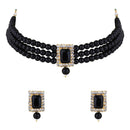 SNERA Classic Grace Crystal Stone And Pearl Choker Necklace Set
