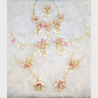 SNERA Elegant Floral Jewellery With Shell Combo Set