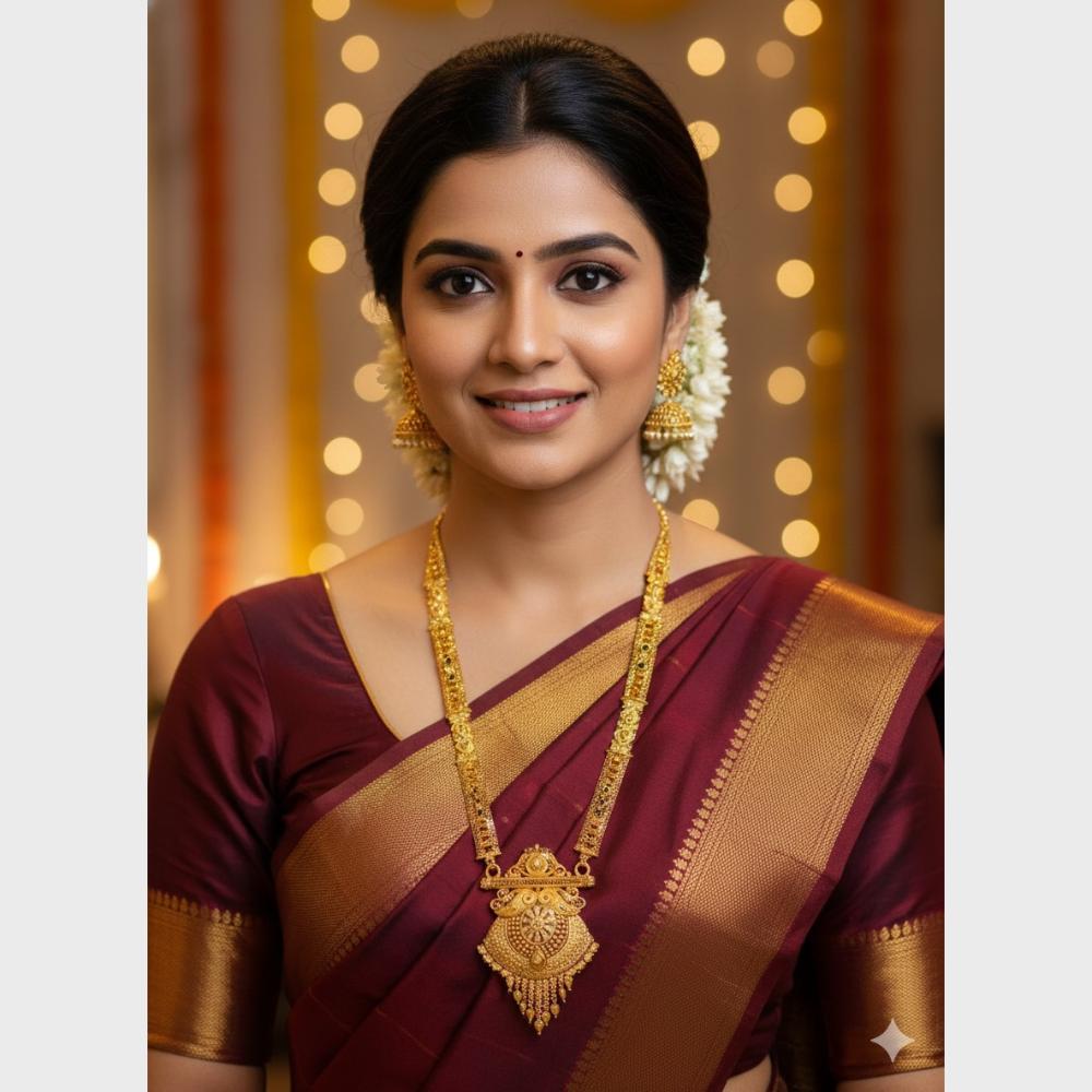 SNERA Jewellery Designer Gold Forming Long Necklace Set