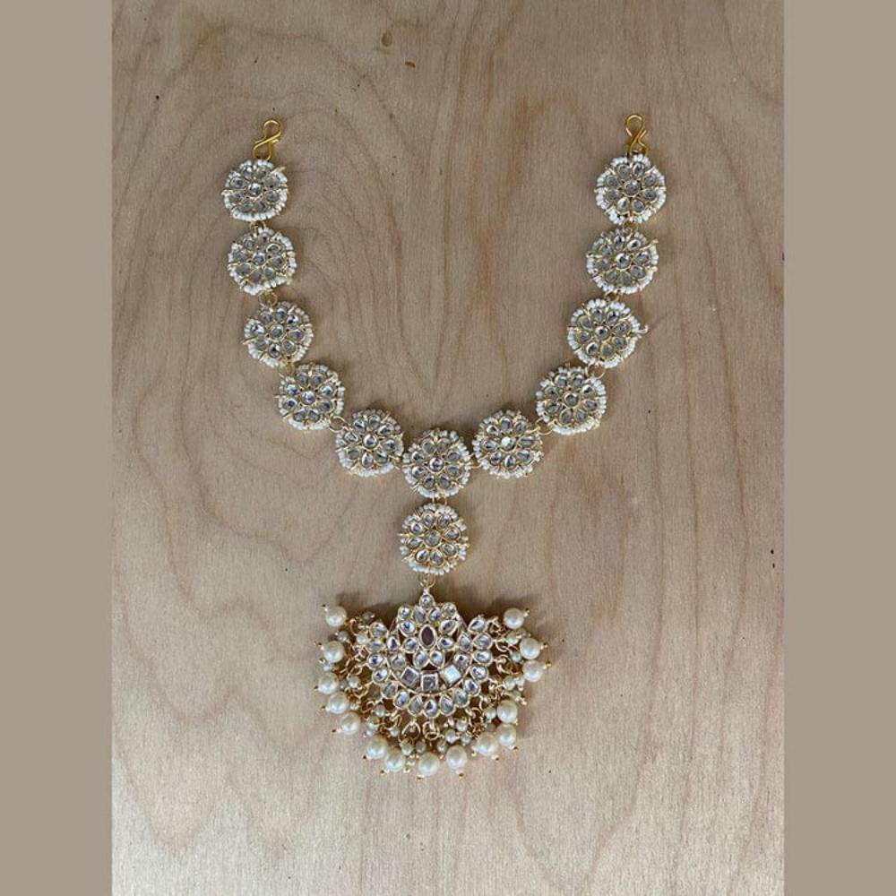 SNERA Royal Kundan Stone Beads Damini Maangtikka