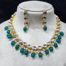 SNERA Designer Kundan Stone Pearl And Beads Necklace Set
