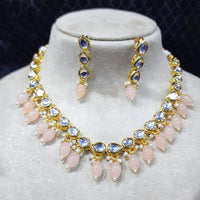 SNERA Designer Kundan Stone Pearl And Beads Necklace Set
