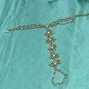 SNERA Designer Kundan Stone And Pearl Hand Harness