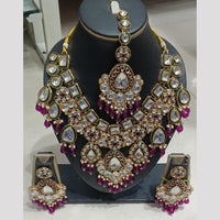 SNERA Kundan Stone And Beads Elegant Necklace Set
