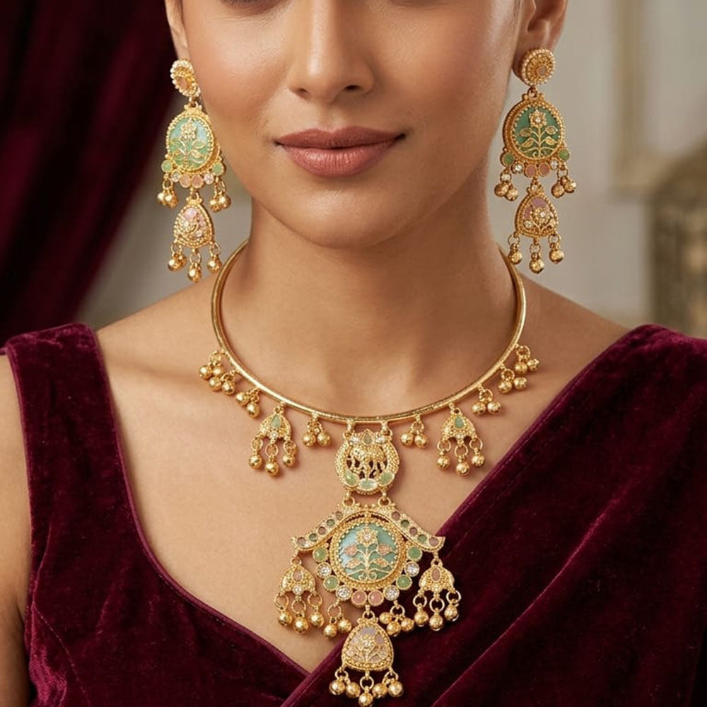 SNERA Graceful Pota Stone And Pearl Necklace Set
