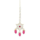 SNERA Wedding Special Kundan Stone And Pearl Maangtikka