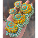 SNERA Ethnic Kundan Stone And Pearl Earrings With Maangtikka