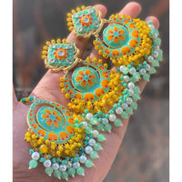 SNERA Ethnic Kundan Stone And Pearl Earrings With Maangtikka