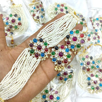 SNERA Party Wear Kundan Stone And Pearl Choker Necklace Set