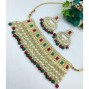 SNERA Party Wear Kundan Stone And Pearl Choker Necklace Set
