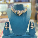 SNERA 2 Tone Plated Kundan Stone And Pearl Choker Necklace Set 